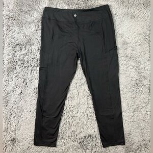 Lululemon Leggings Size 10 Black High Rise Crop Side Pocket Athletic